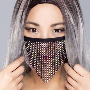 Black Madonna AB Stone Crystal Face Mask